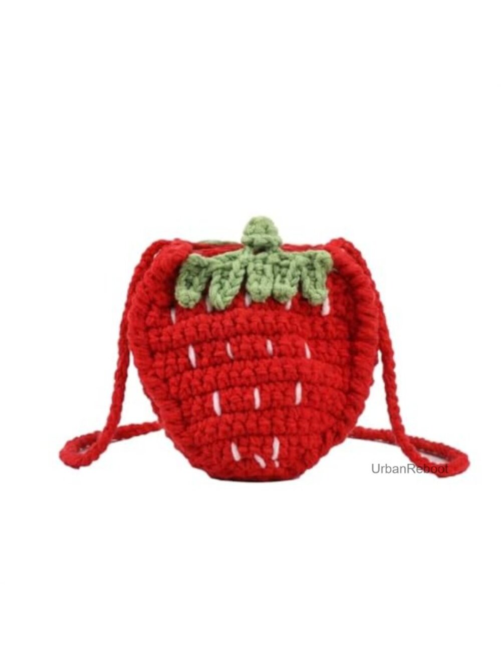 Knit Strawberry Crossbody Bag Mini Crochet Shoulder Purse Coin Pouch